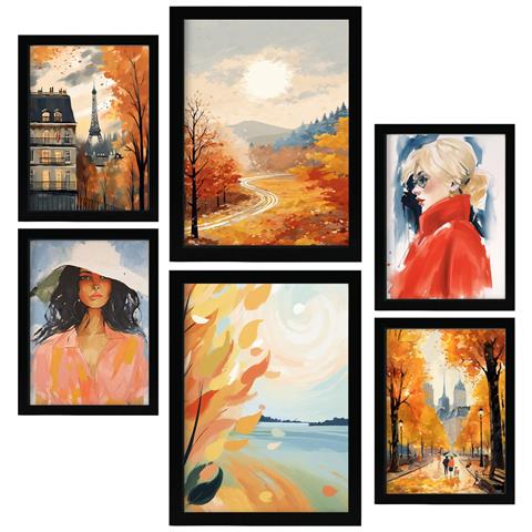 Set Di 6 Stampe Poster Nobel In Damen, Dipinti Decorativi Estetici Per Il Tuo Soggiorno, Camera Da Letto, Casa A3 & A4 Cornice Nera - Foto 1