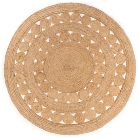 Tappeto In Juta Intrecciata Con Disegno 240 Cm Rotondo - Foto 2
