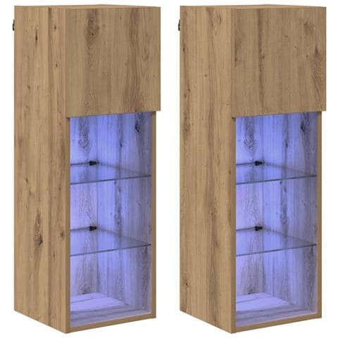 Mobiletti TV a parete 2 pcs Rovere artigianale - Foto 1