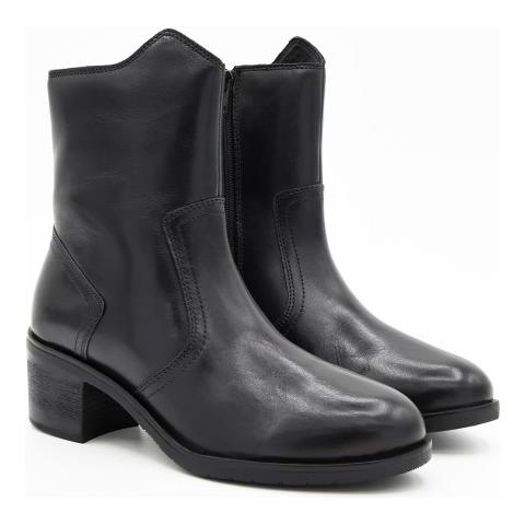 Stivaletti Da Donna In Pelle Con Tacco, Marrone. - Foto 1