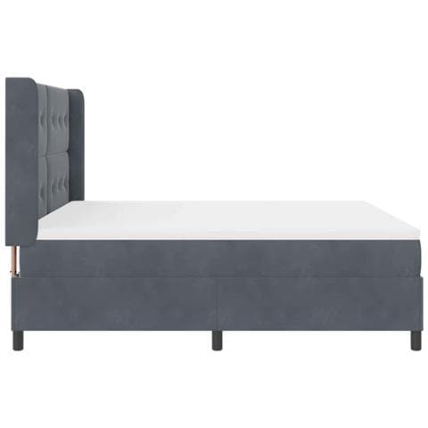 Letto a molle con materasso Grigio scuro 180 x 200 cm Velluto - Foto 9