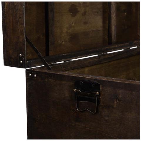 Baule Di Legno Marrone Scuro 75x74x51 Cm - Foto 7
