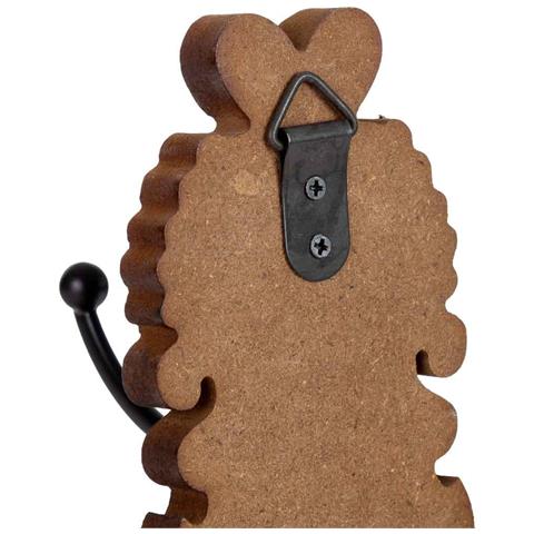 Appendiabiti Da Parete In Legno Intagliato Marrone 11,5x8,5x20,5h Cm - Foto 7