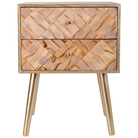 Comodino In Legno Marrone 44,5x35x61 - Foto 2