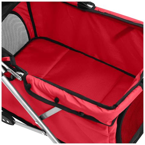 Passeggino per Cani Pieghevole Rosso 76x50x100cm Tessuto Oxford - Foto 9