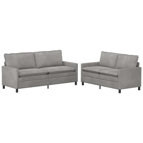 Set di divani 2 pcs Grigio Chiaro Velluto - Foto 1