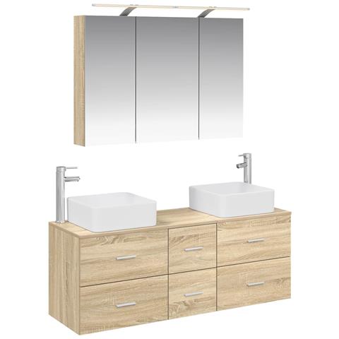 Set di mobili per il bagno 4 pcs Rovere Sonoma - Foto 1