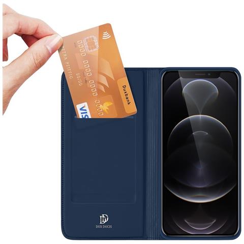 Skin Pro Bookcase Tipo Cover Per Iphone 13 Pro, Blu - Foto 2