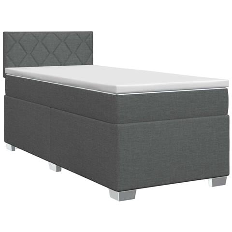 Letto box spring con materasso Grigio Scuro 100 x 200 cm - Foto 1