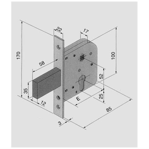 Serratura X Canc. fer. -07050000 - Foto 1