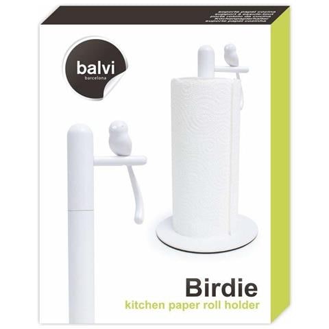 Porta Rotolo Da Cucina Birdie Colore Bianca Portarotolo Con L'uccello Decorativo Metallo / plastica - Foto 4