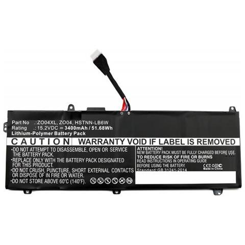 Mbxhp-ba0109 Ricambio Per Notebook Batteria (laptop Battery For Hp - 64wh Li-pol 15.2v 4210mah - Black, Zbook Studio G3 - Warranty: 12m)  - Foto 1