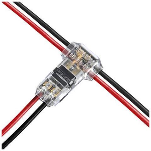 12pcs Filo Connettori 2 Pin Bassa Tensione T Elettrico Rapido Tocco Splice Wire Connettori Senza Saldatura Senza Togliere Adatto Per 20-22 Awg Wire Collegamento Elettrico - Foto 1