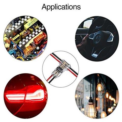 12pcs Filo Connettori 2 Pin Bassa Tensione T Elettrico Rapido Tocco Splice Wire Connettori Senza Saldatura Senza Togliere Adatto Per 20-22 Awg Wire Collegamento Elettrico - Foto 4