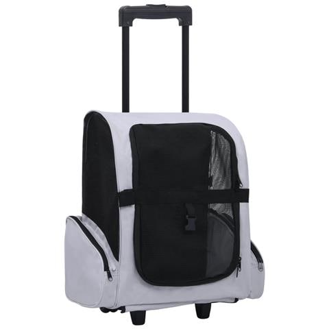 Trolley Trasportino per Animali Pieghevole Multifunzione Grigio - Foto 1