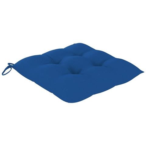 Sedie da Giardino con Cuscini Blu 3 pz in Massello di Teak - Foto 2