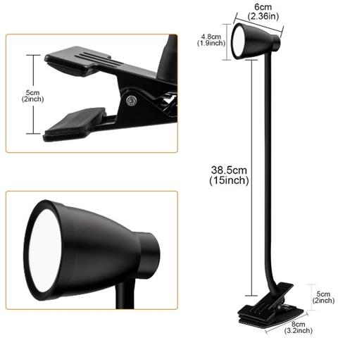 Lampada Da Lettura/lampada A Morsetto A Led Dimmerabile 3000-6500k - Foto 10