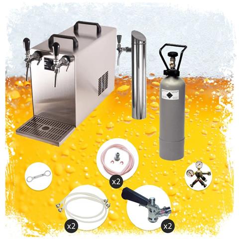 Impianto Spillatura Birra Sottotavolo Kit Completo Stream 50 Con Raffreddamento A Secco A 2 Vie Fino A 55 L /h Per Fusti A - Foto 2
