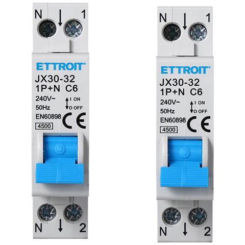 Interruttore Magnetotermico Automatico 1p+n 6a 220v Salvavita 2 Pezzi - Foto 1