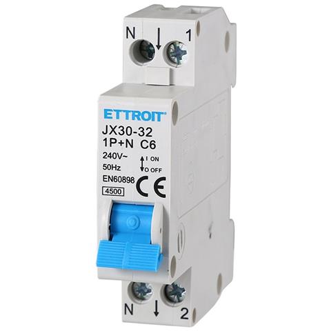 Interruttore Magnetotermico Automatico 1p+n 6a 220v Salvavita 2 Pezzi - Foto 2