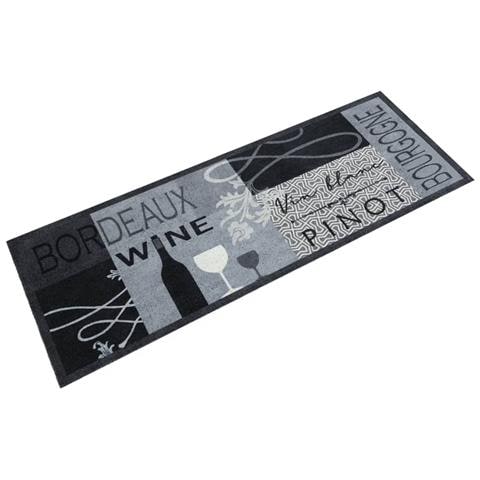 Tappeto Da Cucina Lavabile Grigio Vino 45x150 Cm In Velluto - Foto 1