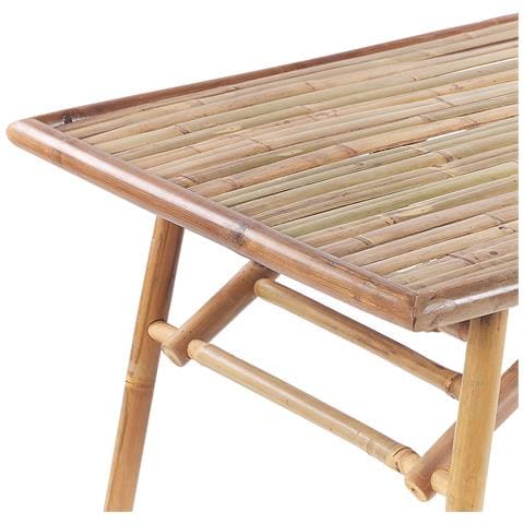 Tavolo Da Pranzo Da Giardino Molise 120 Cm 69 Cm Legno Di Bambù Marrone Chiaro - Foto 2