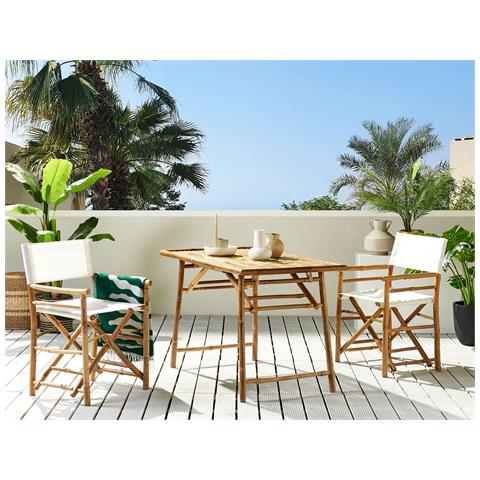 Tavolo Da Pranzo Da Giardino Molise 120 Cm 69 Cm Legno Di Bambù Marrone Chiaro - Foto 1