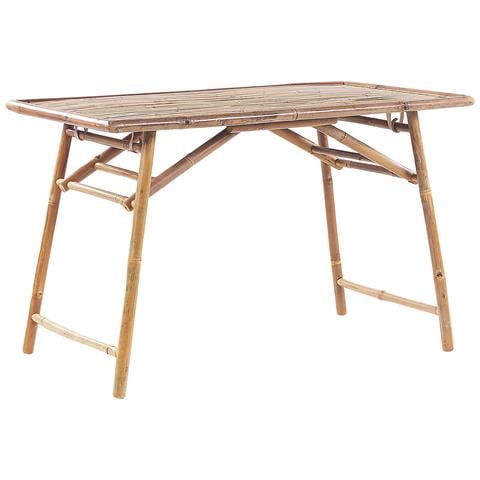 Tavolo Da Pranzo Da Giardino Molise 120 Cm 69 Cm Legno Di Bambù Marrone Chiaro - Foto 8