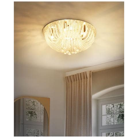 Lampadario Dornas Cristallo Argento - Foto 1