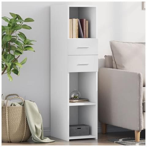 Credenza Bianca 30x42,5x124 Cm In Legno Multistrato - Foto 10