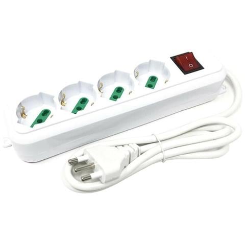 Multipresa Elettrica 4 Posti Ciabatta Scarpetta Multi Presa Spina Bipasso - Foto 1