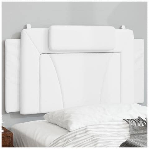 Cuscino Testiera Bianco 100 Cm In Similpelle - Foto 1