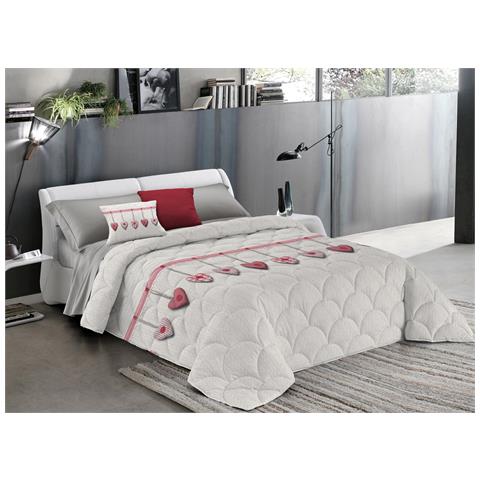 Trapunta Piumone Invernale Linea Pensieri Delicati Disegno Cuore Appeso Matrimoniale Rosso - Foto 1