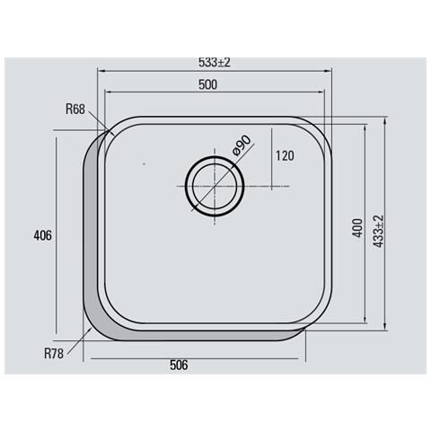 Lavello Soprapiano CB 50-40 Rettangolare 1 Vasca Acciaio Inossidabile - Foto 3