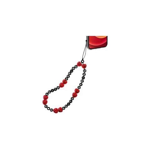 Wrist Chain Keith Haring Cinturino Da Polso Con Cordino Per Smartphone Universale Nero Rosso - Foto 1