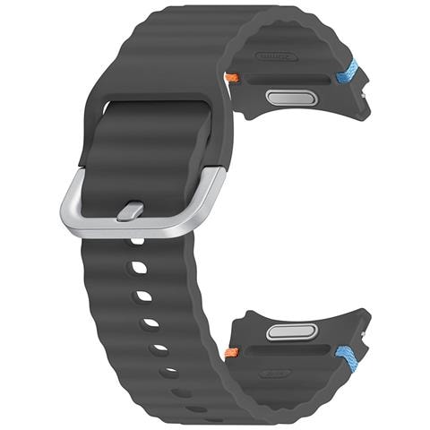 Braccialetto Per Samsung Galaxy Watch 20mm Sport Edition In Silicone, Grigio Scuro - Foto 1