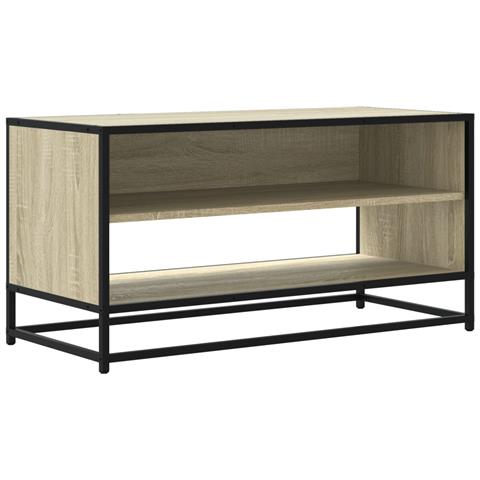 Mobile Tv Rovere Sonoma 91x40x46 Cm Legno Multistrato E Metallo - Foto 2