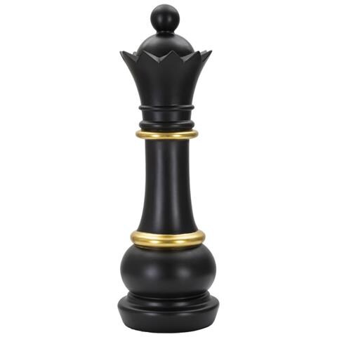 Scultura Scacchi 3 - Nero - Poliresina - 15x15x50 Cm - Foto 1