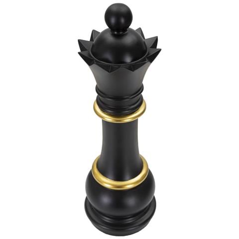 Scultura Scacchi 3 - Nero - Poliresina - 15x15x50 Cm - Foto 2