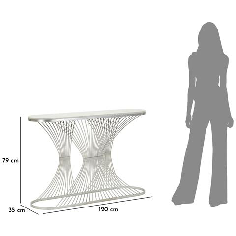 Tavolo Consolle Mf618 - Argento - Marmo - 120x35x79 Cm - Foto 7