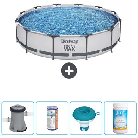 Piscina Fuori Terra - In Giro - 366x76 Cm - Grigio - Include Accessori Coordinati Cb53 - Foto 1