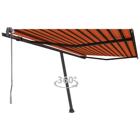 Tenda Retrattile Automatica Con Palo 450x300 Cm Arancio Marrone - Foto 2