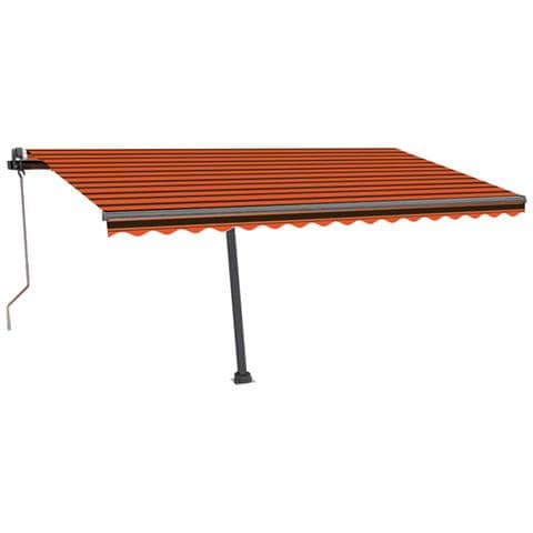 Tenda Retrattile Automatica Con Palo 450x300 Cm Arancio Marrone - Foto 1