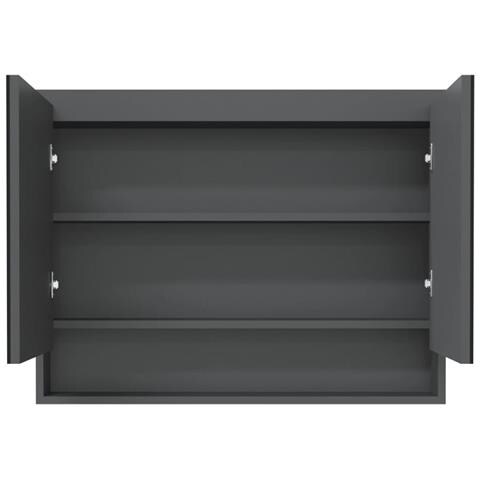 Lusso Casadino - Armadietto Bagno Con Specchio 80x15x60 Cm In Mdf Grigio - Foto 2