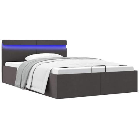 Lusso Casadino -  Giroletto Con Contenitore E Led Grigio Scuro Tessuto 120x200 Cm - Foto 8