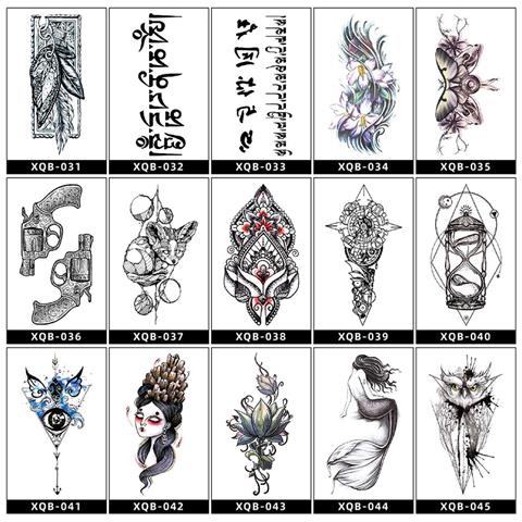 Adesivo Per Tatuaggio Temporaneo A Braccio Con Fiore Animale Nero - Impermeabile E Di Lunga Durata - Foto 2