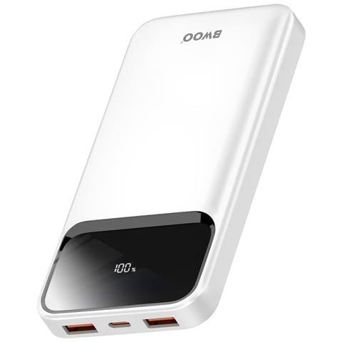 Batteria Esterna 10000mah 22.5w Usb-c + 2 Usb Display Led, Bianco - Foto 1