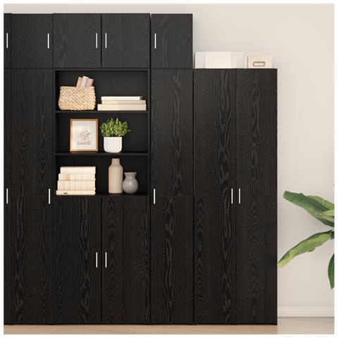 Armadio Sottile Rovere Nero 30x42.5x225 cm Legno Ingegnerizzato, Armadio a muro Rovere Nero 30x42.5x40 cm Legno Ingegnerizzato - Foto 2