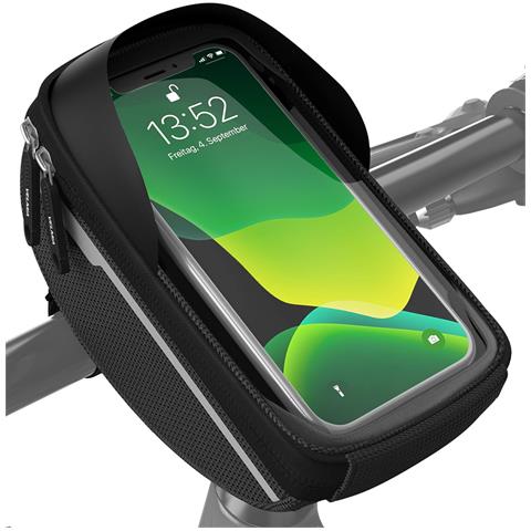 Borsa Da Manubrio Porta Telefono Bici Impermeabile Nero 0.65l - Foto 1