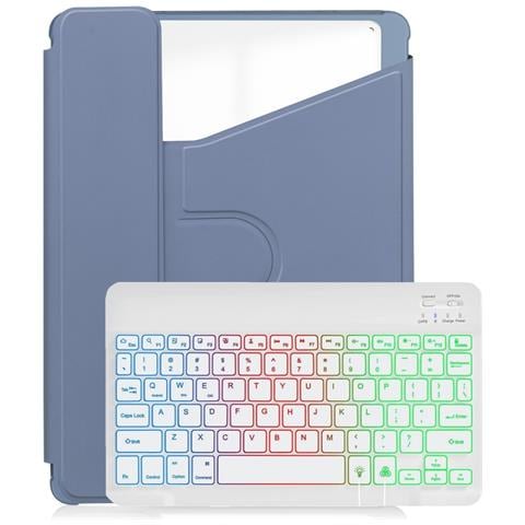 Custodia Con Tastiera Bluetooth Con Supporto Rotante A 360° Compatibile Con Ipad Air 4/air 5 10.9'' - Viola Lavanda - Foto 1